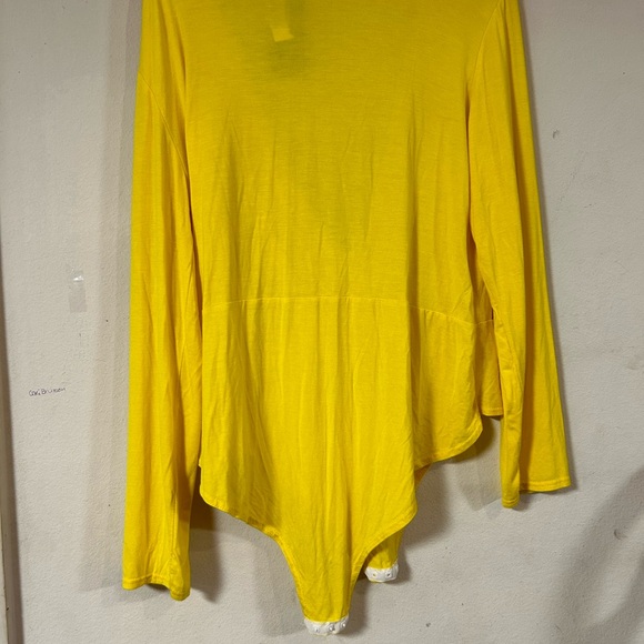 Yellow Bodysuit NWT 18/20 Bodysuit, Low V-Neck Surplice - Picture 2 of 4